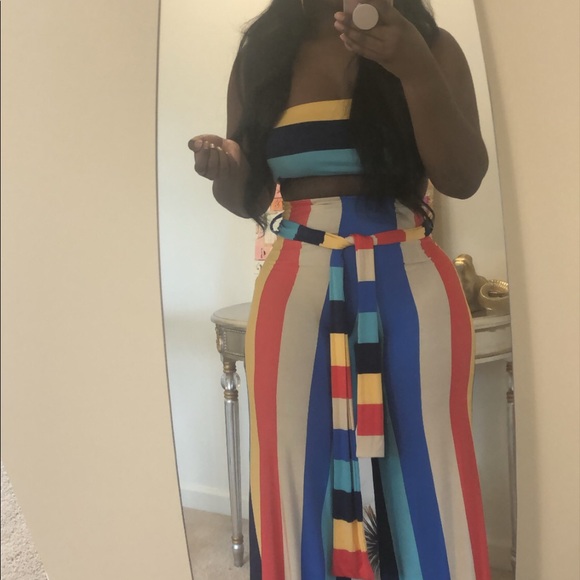 Two piece set with scarf or head tie - Picture 3 of 7